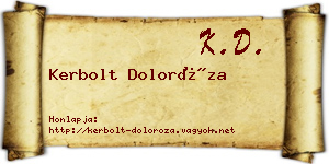 Kerbolt Doloróza névjegykártya